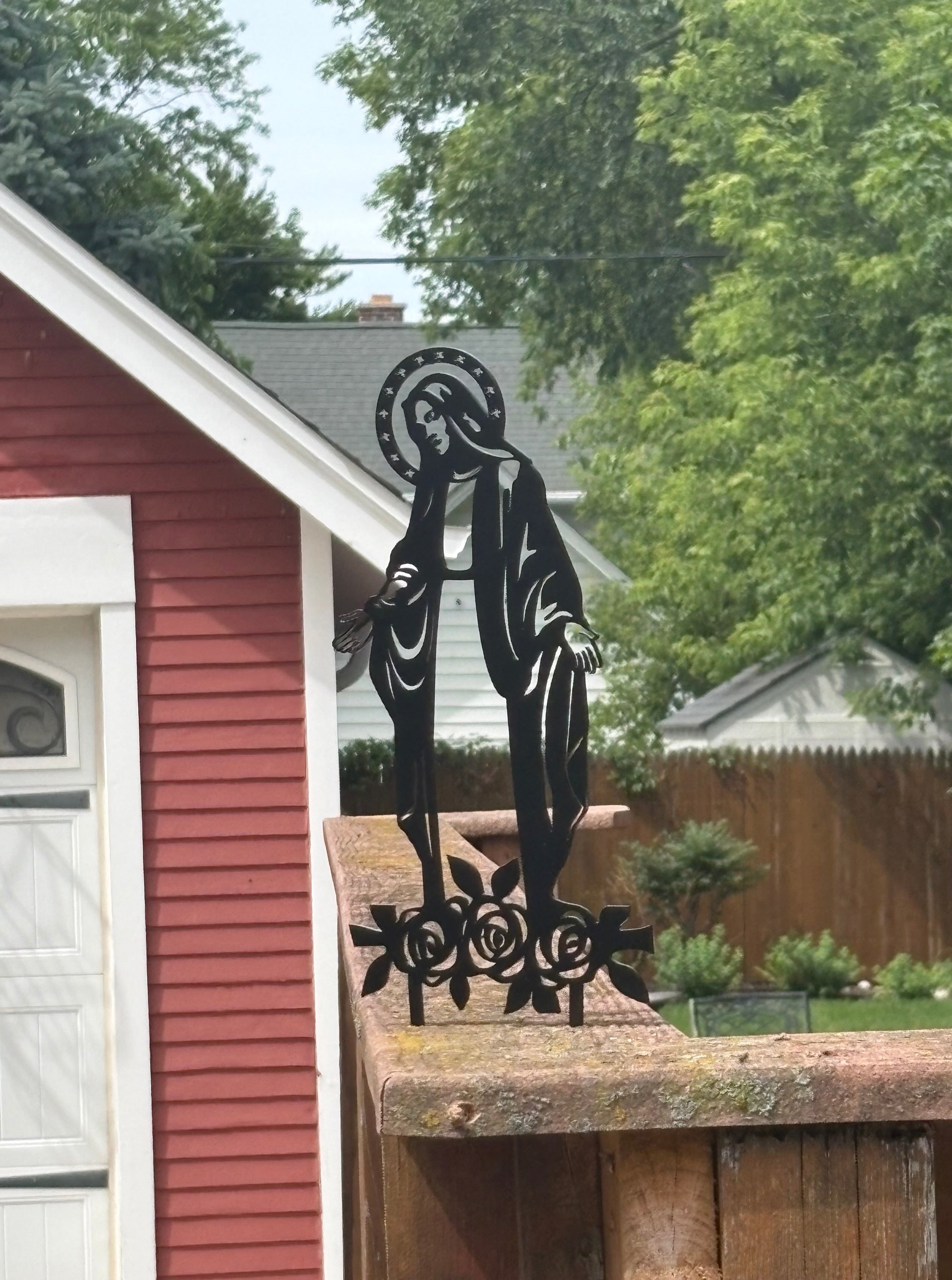 Mother Mary | Garden & Fence Post